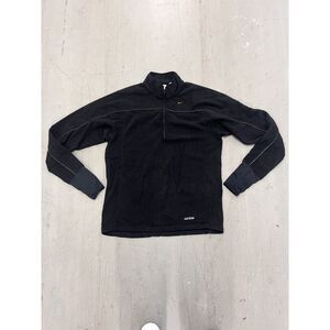 Nike Fit Vintage‎ 1/4 Zip Fleece Jacket Men's XL Black White Tag Rare Retro